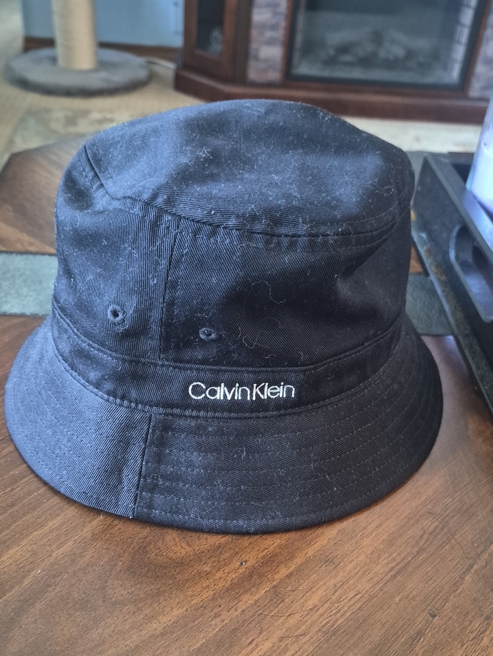Calvin Klein Black Embroidered Logo Bucket Hat
